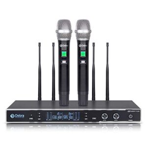 d debra audio new model td-220 professional uhf true diversity 2 channel wireless microphones system with 2 cordless handheld mic