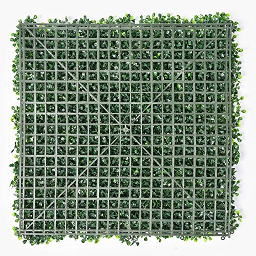 Sunnyglade 12 Pieces 20"x 20" Artificial Boxwood Panels Topiary Hedge Plant, Privacy Hedge Screen Sun Protected Suitable for Outdoor, Indoor, Garden, Fence, Backyard and Decor (12PCS)