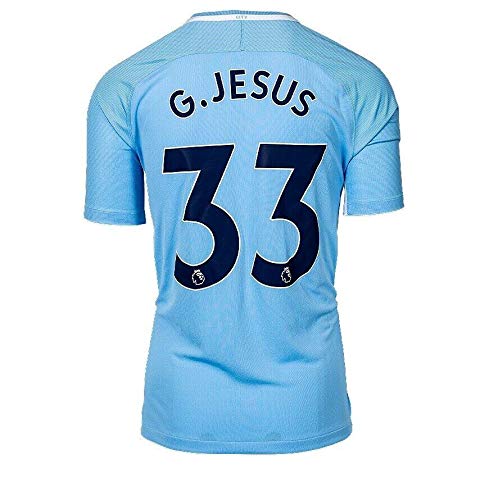 UNSIGNED Gabriel Jesus 2017/18 Manchester City Shirt Autograph Jersey - Autographed Soccer Jerseys