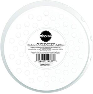 miracle-gro smgcvsd14 14" deep plastic saucer, clear