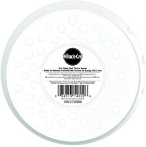 miracle-gro smgcvsd08 8" deep plastic saucer, clear