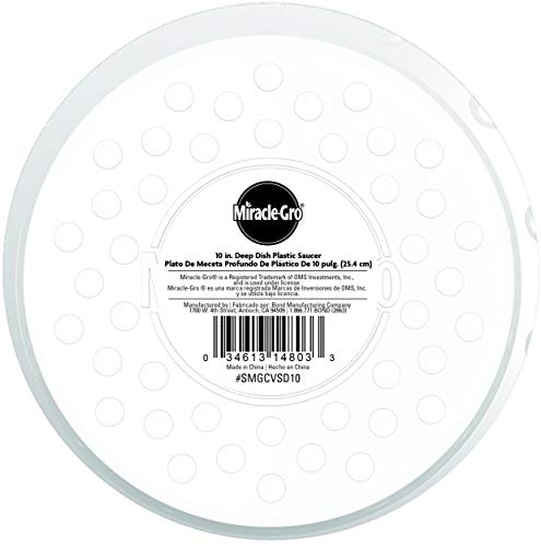 Miracle-Gro SMGCVSD10 10" Deep Plastic Saucer, Clear