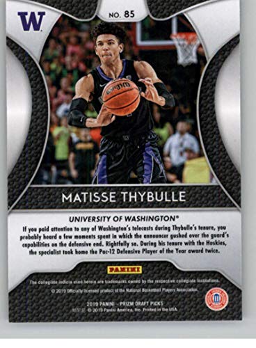 2019-20 Prizm Draft Picks Basketball #85 Matisse Thybulle Wash Huskies Official NCAA Trading Card From Panini America