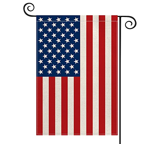 AVOIN colorlife 4th of July Patriotic Memorial Day Garden Flag 12x18 Inch Double Sided Outside, American Stars and Stripes Yard Outdoor Decoration