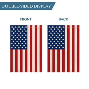 AVOIN colorlife 4th of July Patriotic Memorial Day Garden Flag 12x18 Inch Double Sided Outside, American Stars and Stripes Yard Outdoor Decoration