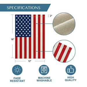 AVOIN colorlife 4th of July Patriotic Memorial Day Garden Flag 12x18 Inch Double Sided Outside, American Stars and Stripes Yard Outdoor Decoration