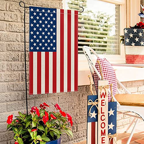 AVOIN colorlife 4th of July Patriotic Memorial Day Garden Flag 12x18 Inch Double Sided Outside, American Stars and Stripes Yard Outdoor Decoration