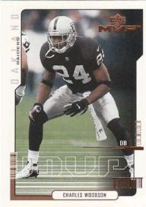 2000 ud mvp football #124 charles woodson oakland raiders official nfl trading card from upper deck