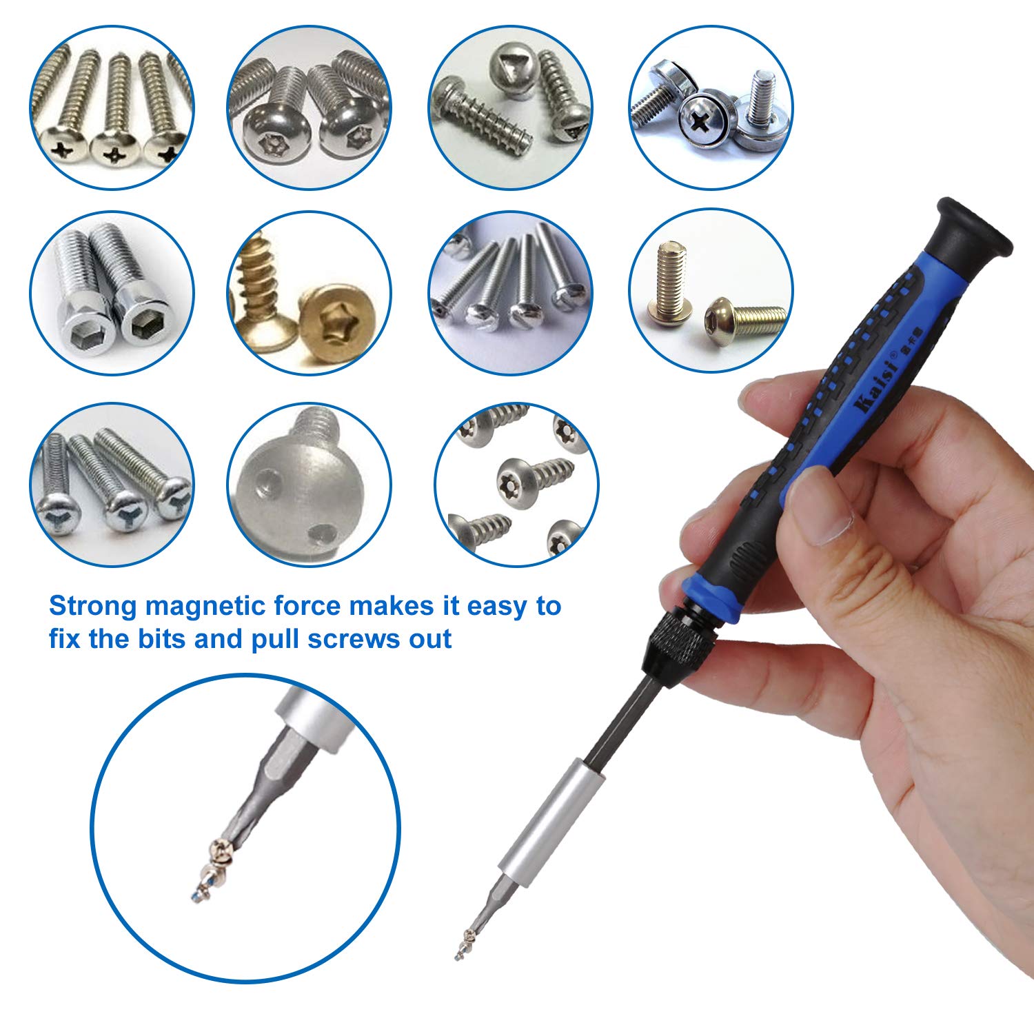 Kaisi 136 in 1 Electronics Repair Tool Kit Professional Precision Screwdriver Set Magnetic Drive Kit with Portable Bag