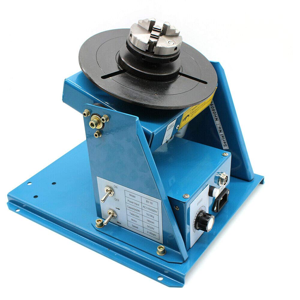 Positioner 110V Rotary Welding Positioner 2-10 r/min High Speed Portable Welder Positioner Mini Turntable Table Machine (2.5" 3 Jaw)