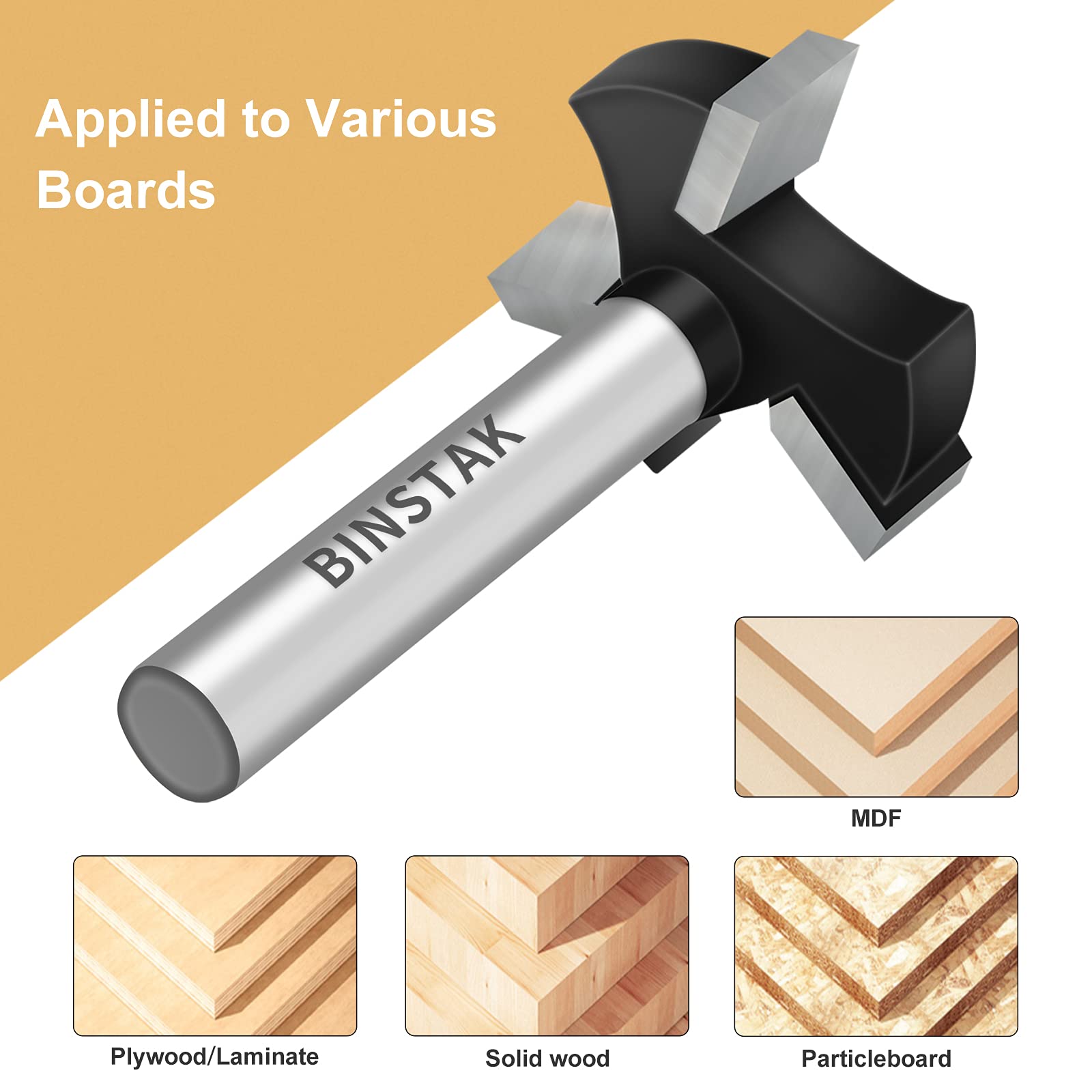 CNC Spoilboard Surfacing Router Bits, 1/4 inch Shank 1 inch Cutting Diameter, Slab Flattening Router Bit Planing Bit Wood Planing Bit Dado Planer Bit by BINSTAK (Carbide)