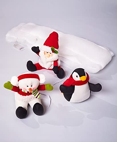 LCI Decorative Holiday Snow Surfing Set Handrail Wrap 5 Ft. Penguin Santa Snowman