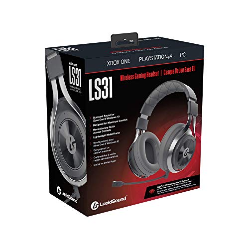 LucidSound LS31 Wireless Gaming Headset for Xbox One, PS4 - Wireless Surround Sound Headphones for Xbox One - Works Wired with Nintendo Switch, PC, Mac, Ipad, iOS, Android - Xbox One (Renewed)