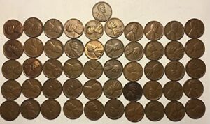 1953 d lincoln wheat cent penny roll (50) coins penny seller very fine