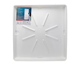 camco stackable washing machine drain pan | great for apartment-sized washers or stackable units | protects floors from leaks & measures 28-inches x 30-inches | crafted of heavy-duty plastic (21006)