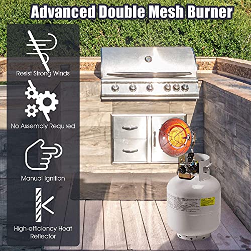 COSTWAY 15,000 BTU Propane Tank Top Heater, Portable Heater with Safety Shut-off Valve and Tip-over Switch, CSA Certification for Outdoor, Camping, Deluxe (Propane Cylinder not Included)