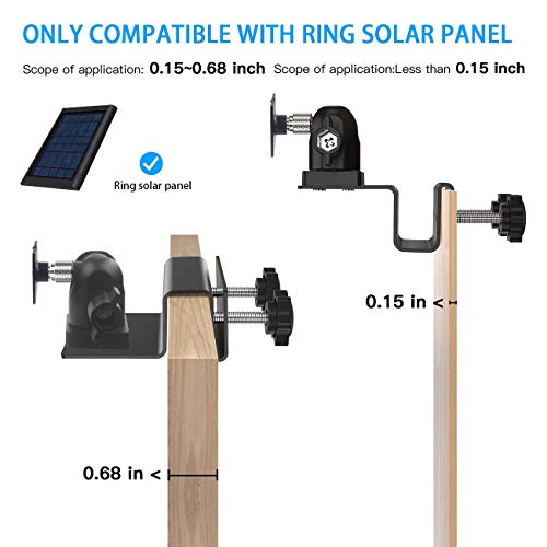 Gutter Mount for Ring Solar Panel - OkeMeeo Outdoor Mount for Arlo, Eufy, Reolink Solar Panel High for Maximum Sunlight Exposure, Black,1Pack (Not for Super Panel)