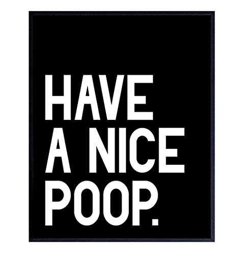 Humorous Bathroom Art Print - Funny Typography Home Decor and Room Decoration for Bath - Unframed - 8x10 - Have a Nice Poop