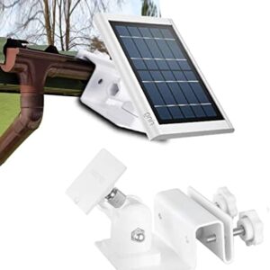Gutter Mount for Ring Solar Panel - OkeMeeo Outdoor Mount Compatible with Ring and Arlo Solar Panel for Maximum Sunlight, White,1 Pack(Not for Super Panel)