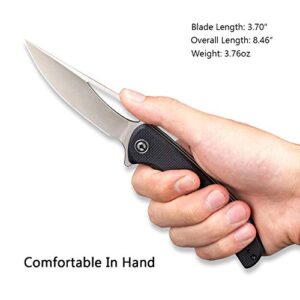 CIVIVI Shredder Folding Pocket Knife - Flipper Knife with Clip 3.70” D2 Blade G10 Handle, Hunting Knife for Men C912C