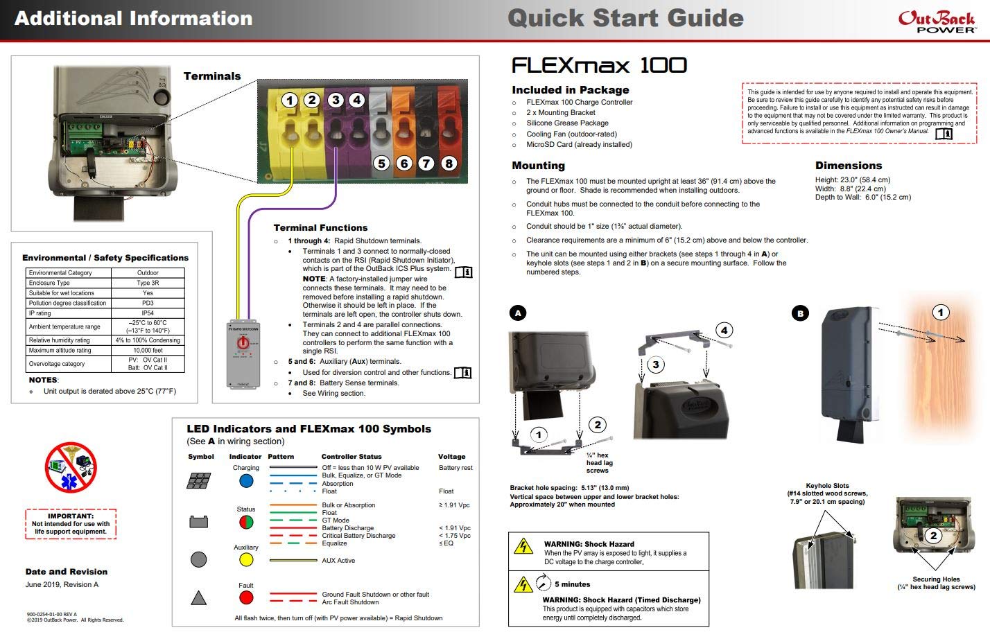 OutBack Power FM100-300VDC-AFCI FLEXmax MPPT Charge Controller 100A 300VDC