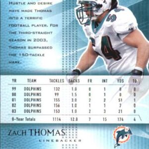 2004 SPx #53 Zach Thomas NFL Football Trading Card