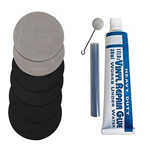 Pool Above Repair Kit for Comfort Plush Airbed | Vinyl Glue | Gray Vinyl Patches