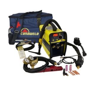 CANAWELD TIG Pulse 200 Amp DC Inverter Stick Welder HF, Digital Panel, Selectable Between 120 & 240 Volt, Premium Torch, Metal Thickness 0.002 to 1/4 Inch (No foot Pedal)