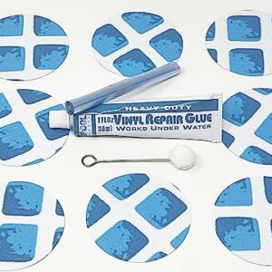 Underwater Pool Repair kit for Frame Set and Easy Set Pool | Vinyl Glue and Reinforced Patch Material to Match Your Pool | Blue and White Pool Liner Patch kit