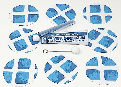 Underwater Pool Repair kit for Frame Set and Easy Set Pool | Vinyl Glue and Reinforced Patch Material to Match Your Pool | Blue and White Pool Liner Patch kit