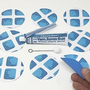 Underwater Pool Repair kit for Frame Set and Easy Set Pool | Vinyl Glue and Reinforced Patch Material to Match Your Pool | Blue and White Pool Liner Patch kit