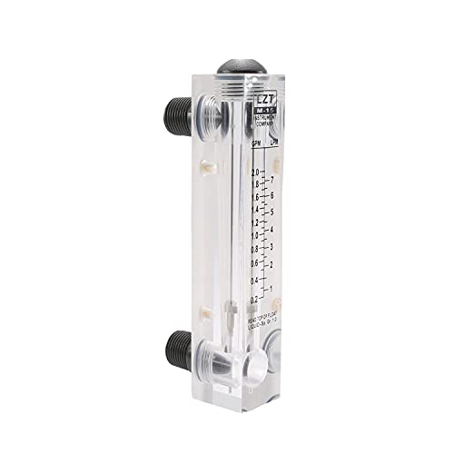 Othmro LZT-15 0.2-2GPM Organic Glass Water Flow Measuring Panel Type Flow Meter 1pcs