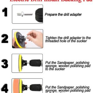 Utoolmart 4" Hook and Loop Backing Pad Sanding Polishing Backer Plate with M10 Drill Adapter for Random Orbit Sander Polisher Buffer