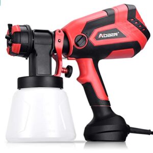 aoben paint sprayer, 750w hvlp spray gun, electric paint gun with 4 nozzles, 1000ml container for home and outdoors, painting projects. red