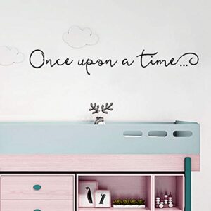 once upon a time wall decals kids nursery wall art decor kids bedroom lettering saying quote wall decal sticker kids room decor - 27x4 inch