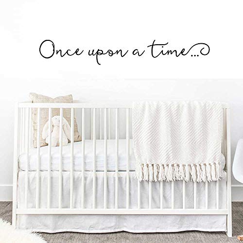 Once Upon A Time Wall Decals Kids Nursery Wall Art Decor Kids Bedroom Lettering Saying Quote Wall Decal Sticker Kids Room Decor - 27x4 inch