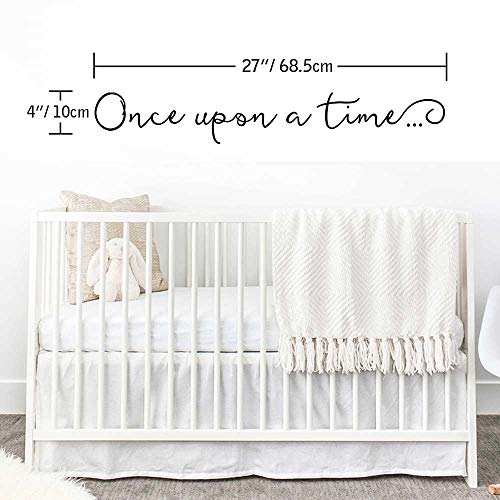 Once Upon A Time Wall Decals Kids Nursery Wall Art Decor Kids Bedroom Lettering Saying Quote Wall Decal Sticker Kids Room Decor - 27x4 inch