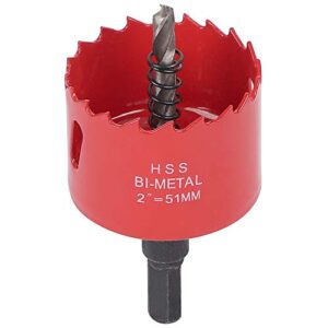 KINJOEK 2 Inch 51 MM Hole Saw Heavy Duty Steel Cornhole Boards Hole Saw Blade Corn Hole Drilling Tool Drill Bit Saw for Cornhole Game, Red