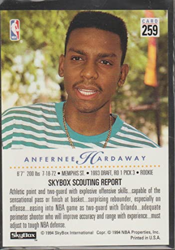 1993-94 SkyBox Premium #259 Anfernee Hardaway RC NBA Basketball Trading Card