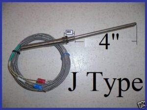 type j thermocouple 4" sensor temperature controller control probe 752f with spring