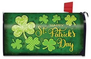 lucky shamrocks st. patrick's day magnetic mailbox cover patterned clover
