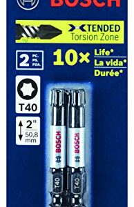 BOSCH ITT40202 2-Pack 2 In. Torx #40 Impact Tough Screwdriving Power Bits