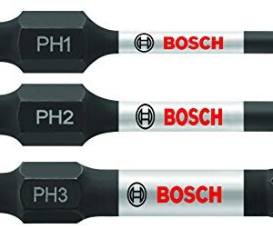 BOSCH ITPHV203 3-Piece 2 In. Phillips Impact Tough Screwdriving Power Bits Assorted Set