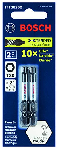 BOSCH ITT30202 2-Pack 2 In. Torx #30 Impact Tough Screwdriving Power Bits