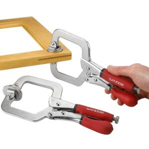 3" Metal Face Clamp Woodworking - (Pack of 2) Heavy Duty C-Type Wood Clamps Clamping Tools with Ergonomic Grip for DIY, Pocket Hole Joinery, Cabinetry, Welding, Carpentry