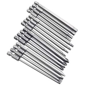 yakamoz 16pcs 4-in-1 multi long magnetic screwdriver bit set with 1/4" hex shank drill screw driver bits power tools kit (hex head allen wrench, torx security, cross phillips & flat head slotted tip)