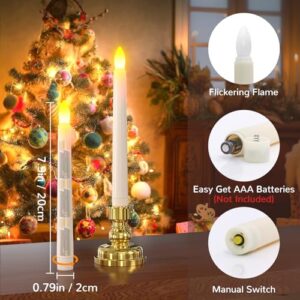 PChero Flameless Candles with Remote Timer, 7.9" Ivory Battery Operated LED Taper Dripless Floating Flickering Candles for Wedding Halloween Thanksgiving Christmas Themed Party Valentines Decorations