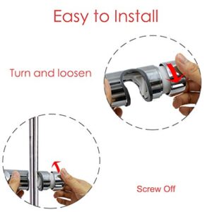 Universal Adjustable Shower Head Holder Slide Bar Bracket Replacement For Slide Bar (18-25MM O.D, Bathroom Slider Clamp,360 Degree Rotation,Sprayer Holder)