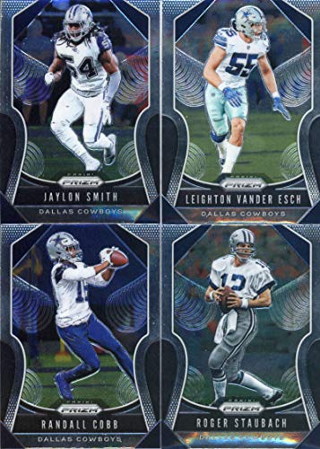 2019 Panini Prizm Football Dallas Cowboys Veteran Team Set of 10 Cards: Michael Gallup(#34), Amari Cooper(#35), Jason Witten(#36), Dak Prescott(#37), Ezekiel Elliott(#38), DeMarcus Lawrence(#39), Jaylon Smith(#40), Leighton Vander Esch(#41), Randall Cobb(