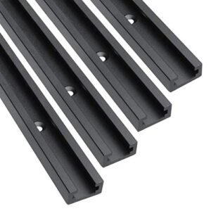 hot favorable aluminum 48" t-track for woodworking –double cut profile universal with predrilled mounting holes -woodworking and clamps-fine sandblast black anodized 4pk
